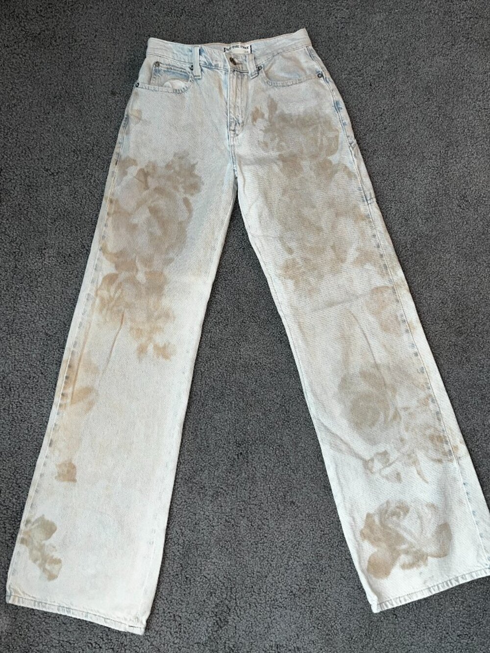 WE THE FREE TINSLEY BAGGY HIGH RISE STRAIGHT LEG JEANS - DAYLIGHT COMBO WASH 25L